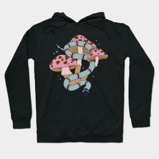 Snake and Mushrooms - Blush pastels Hoodie